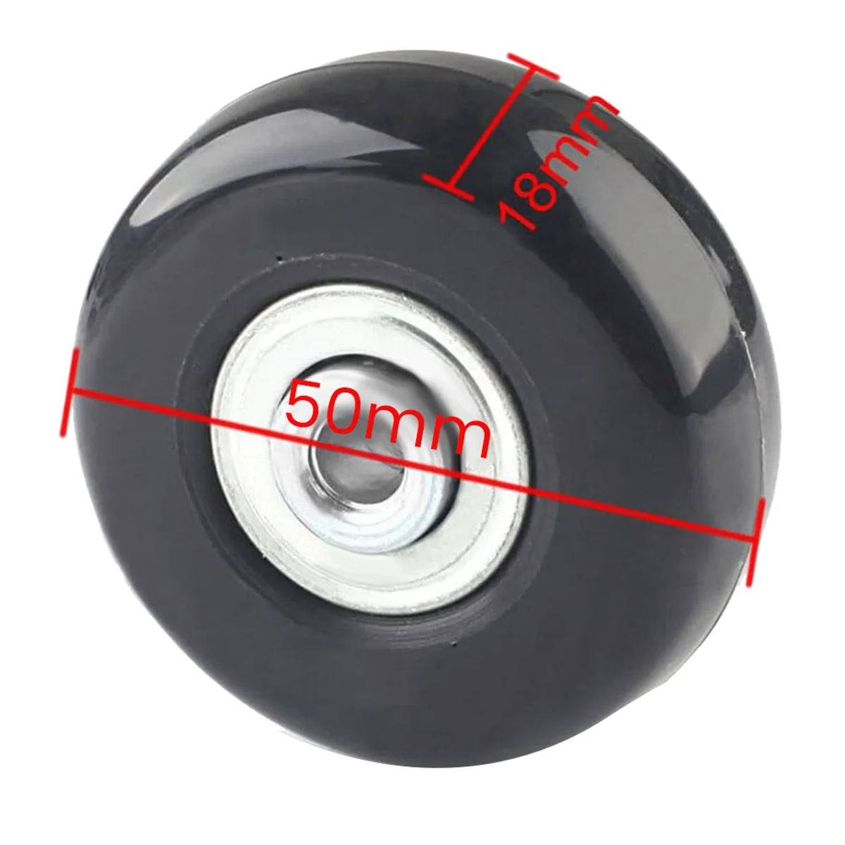 Zestaw 4 kółek zamienne do walizki ABQR, 50 mm z łożyskami 6 mm (0,24 cala), zestawy naprawcze ABEC 608Zz do walizek i wrotek.