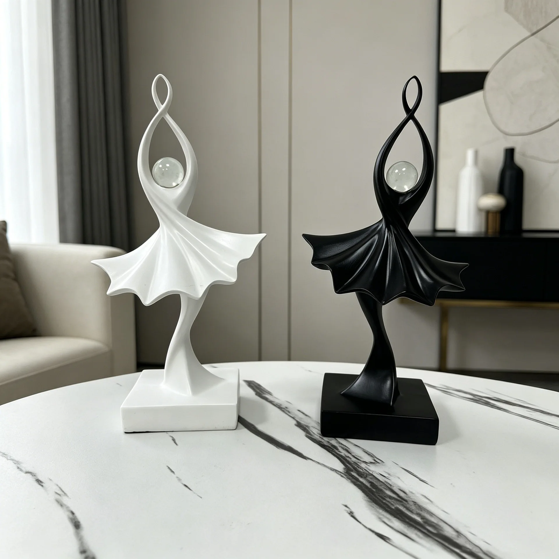 Art Dance Sculpture Figurine, Premium Home Decor Ornament, Creative Tabletop Decor for Living Room TV Stand Study, Unique Gift