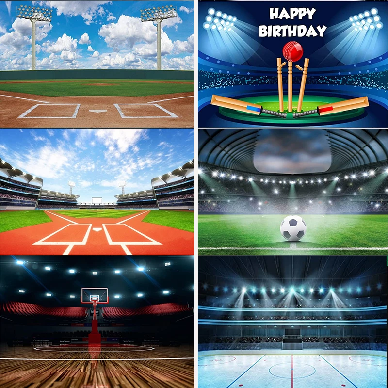 Hockey Basketball Baseball FootballRugby Touchdown Rugby Football Sports Theme Field Backdrop Baby Shower Birthday Decoration