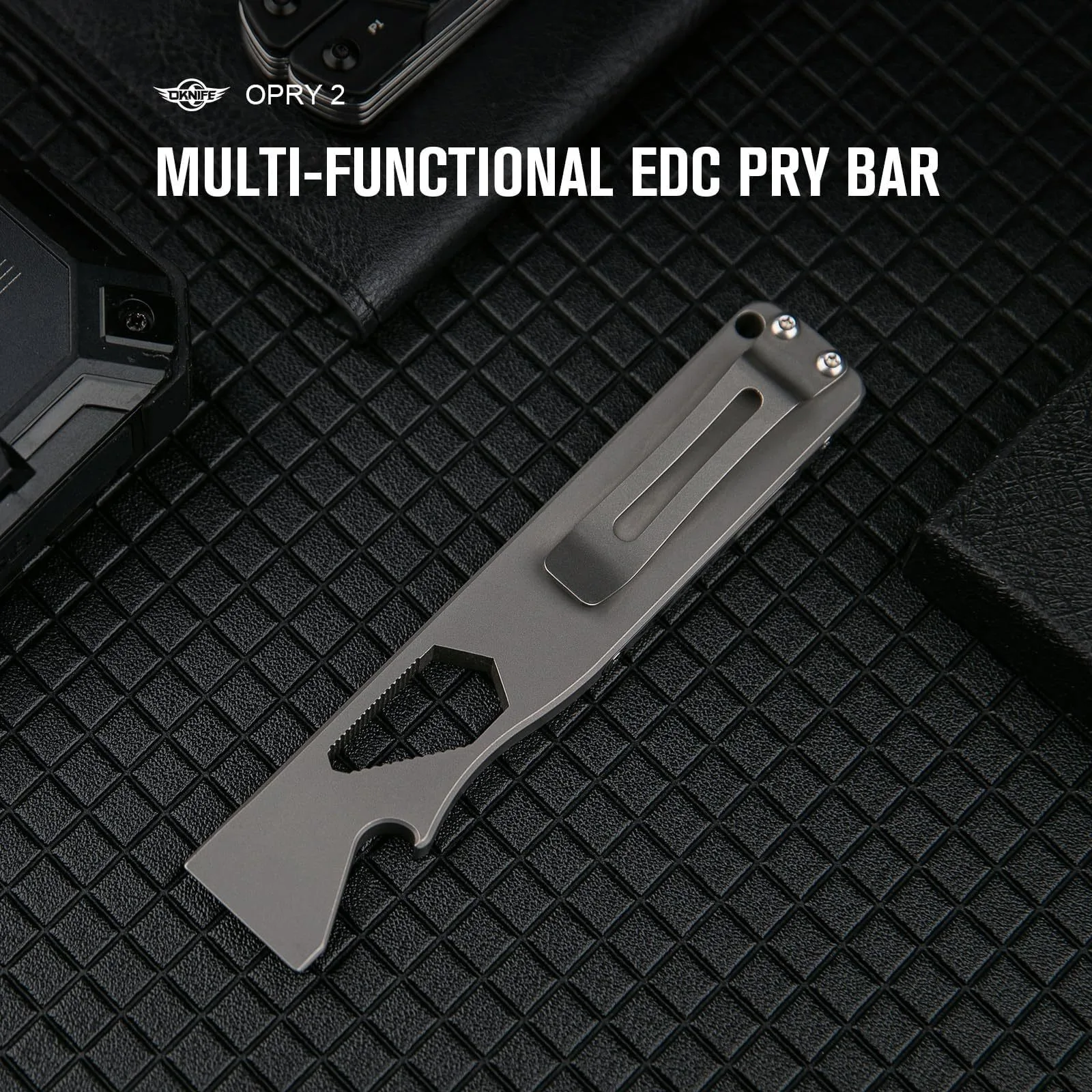 

OKNIFE Opry 2, титановый многофункциональный инструмент EDC — монтировка с зажимом, отверткой и открывалкой для бутылок для кемпинга, верховой езды и обслуживания