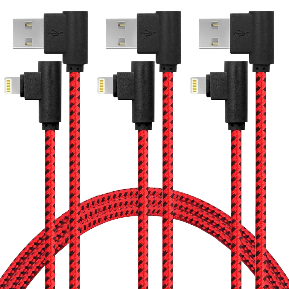 

usb cable 90 grados 3A For iPhone14 13 12 11 Pro Max X XR 8 Plus Mobile Phone Fast Charging Cord Data Charger Wire