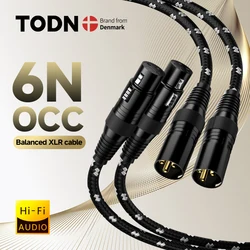 Kabel audio TODN HIFI xlr Stereo o wysokiej czystości 6N OFC pozłacana wtyczka xlr męski na żeński do miksera mikrofonowego