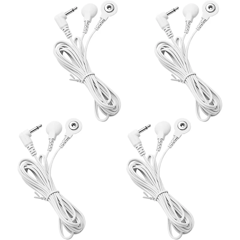 2/4-Way 2.5mm Pin Connectors Lead Wires for Electronic Muscle Stimulator TENS Unit Massage for Body Electrode Pads Connection