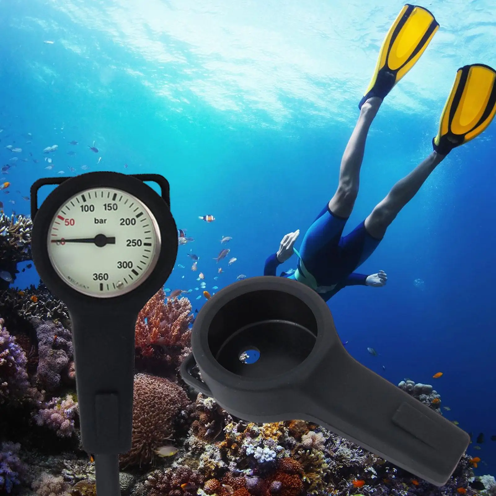 Manometro per Scuba protezione per stivali Spg Epdm custodia per manometro ad alta pressione in metallo per immersione ecologica