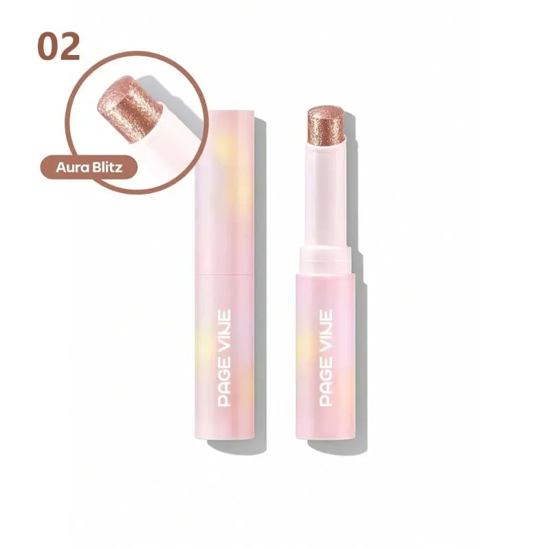 PAGE VINE Highlighter Lidschattenstift, glänzend, mehrfarbig, perlmuttartig, schimmernder Lippenbalsam, funkelnder Glanz, Kristallgelee, Gesichts-Make-up