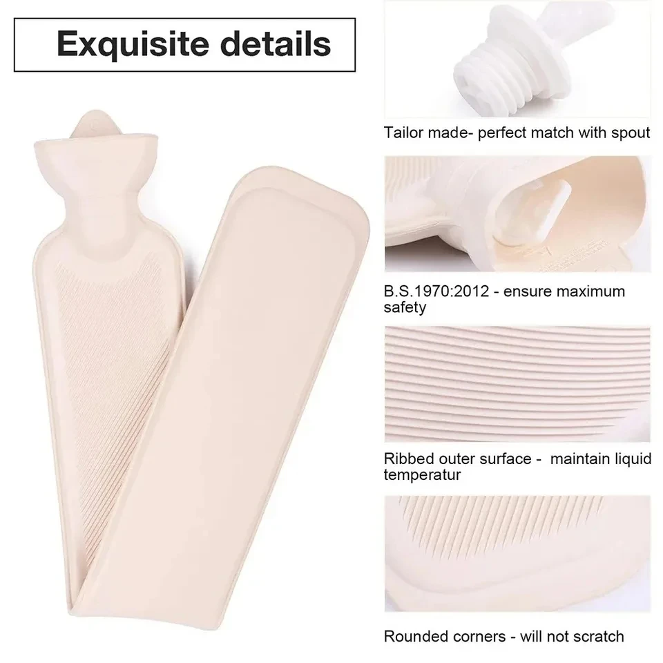 Hot Water Bottle Portable Cute Warm Belly Treasure Belt Protective Cover Hand Warmers Long Explosion-proof Hot Water Bottle