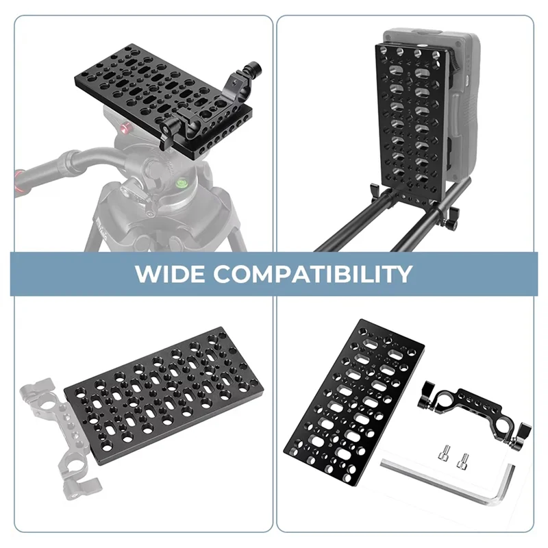 【التصغير الأخير!】لوحة اللوحة الخلفية للوحة الجبن التي تعمل بالبطارية مع حاجز السكك الحديدية 19 مم لملحقات كاميرا مقسم الطاقة على شكل حرف V