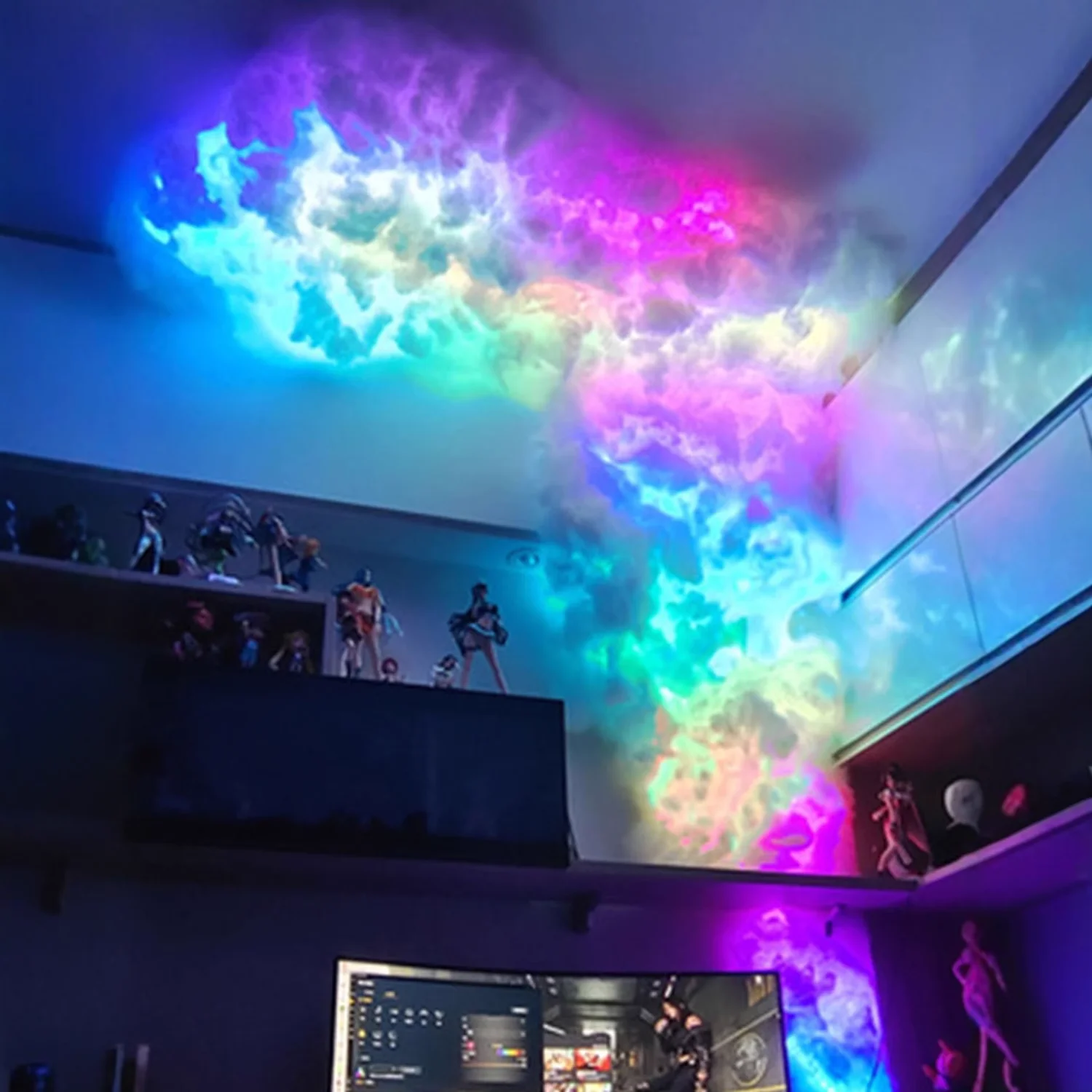 Algodón especial ignífugo 3D para lámparas Thunder Cloud, ecológico, sin formaldehído, venta directa de fábrica, algodón de fibra de alta calidad para producción de lámparas Thunder Cloud