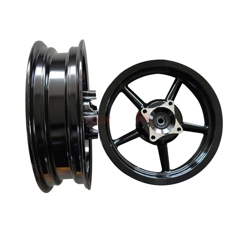 Off-road motorfiets aluminium velgen met brede velgrand: 2.50 x 12 inch (voor) en 3.00 x 12 inch (achter) met één-delige velgen