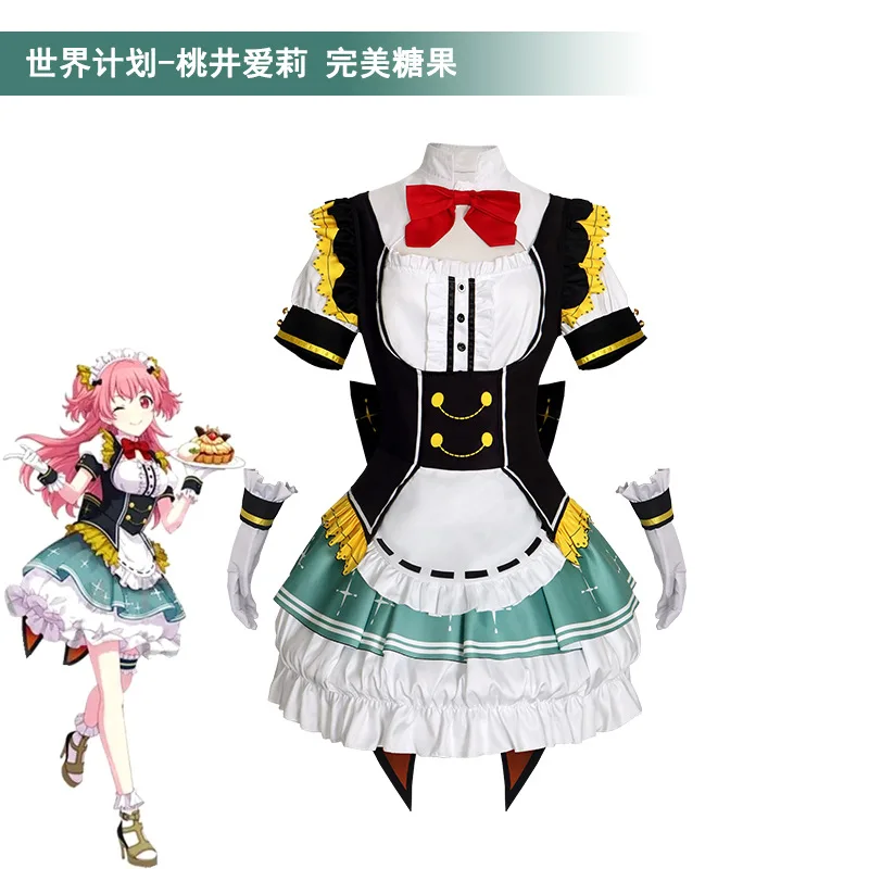 

2025 Candy Project Sekai Colorful Stage Anime Momoi Airi Cos Hanasato Minori Cosplay Costume Women set Outfit Disguise Wear