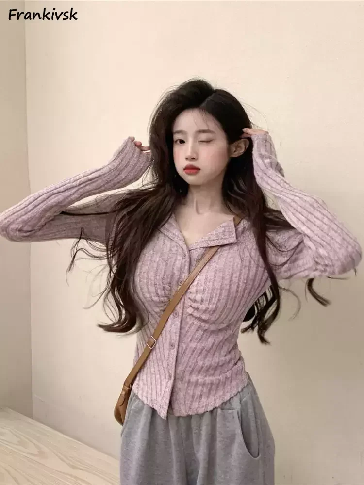 

Hotsweet Cardigan Women Slim Stretchy Temperament Spring Autumn Korean Style Retro Stylish Leisure Versatile Youthful Vitality