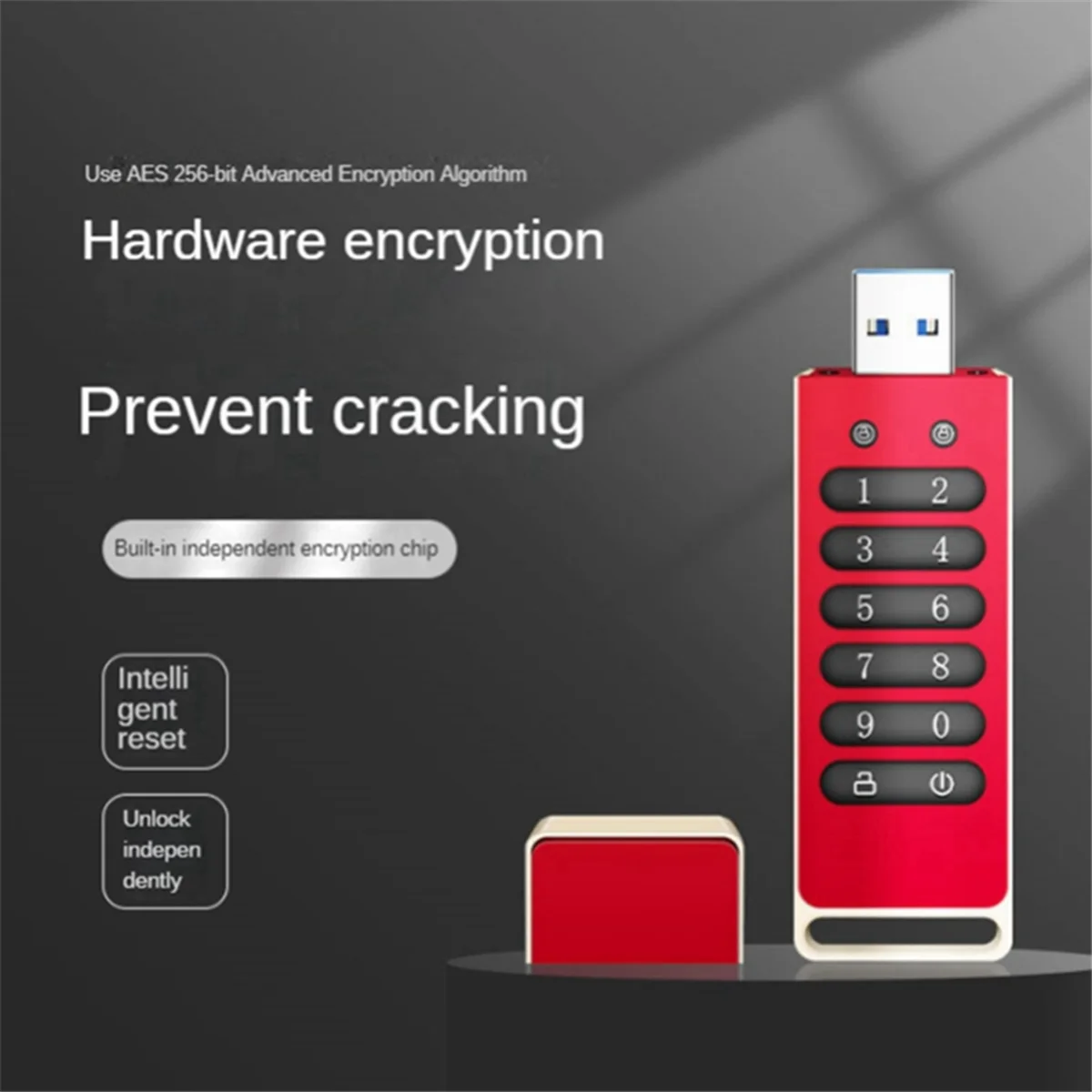 Secure USB Drive, 32GB Encrypted USB Flash Drive Hardware Password Memory Stick with Keypad USB 3.1 Disk