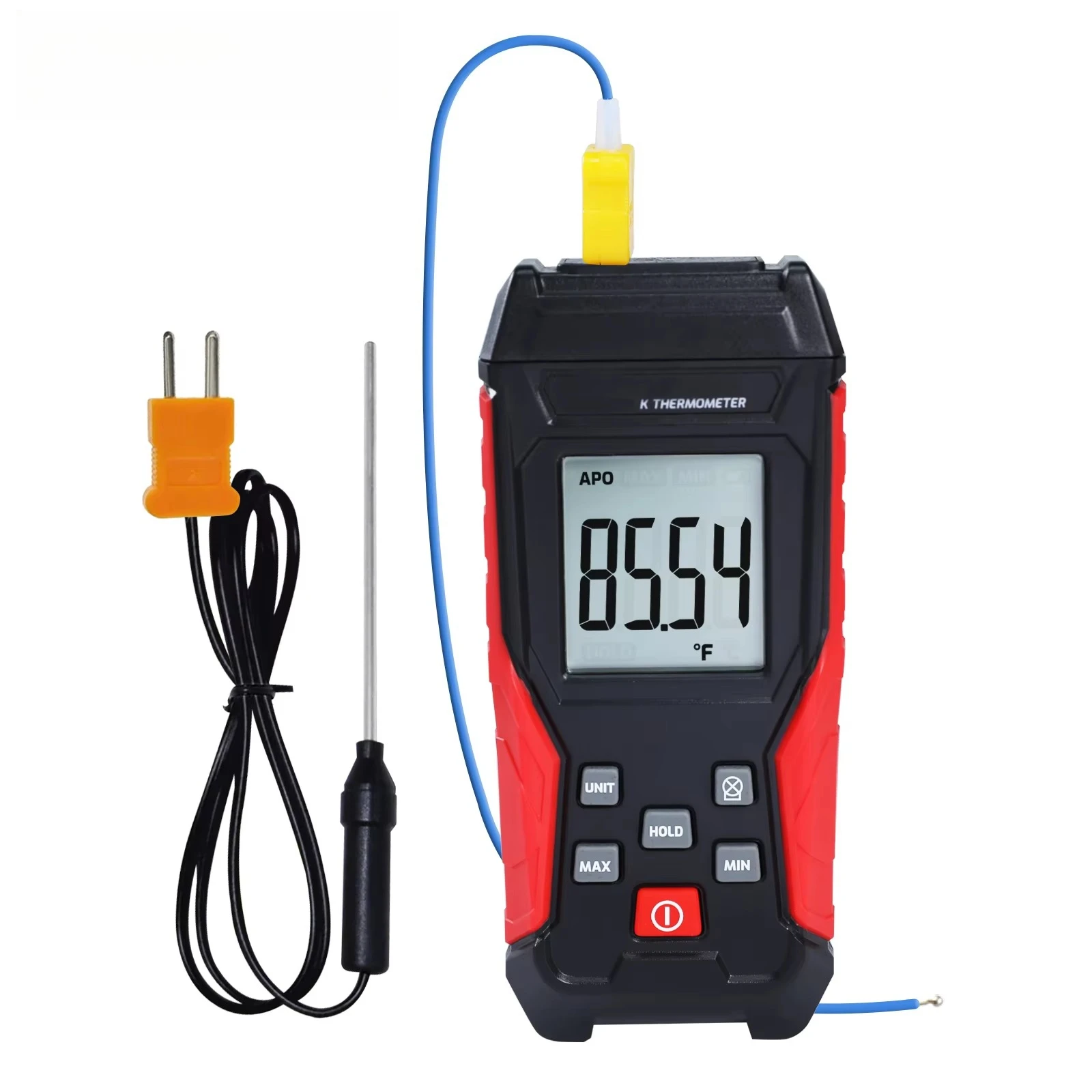 

Digital Thermocouple K-Type Thermometer Wired and Stainless Steel Probe Temperature Sensor Data Hold Backlight Function