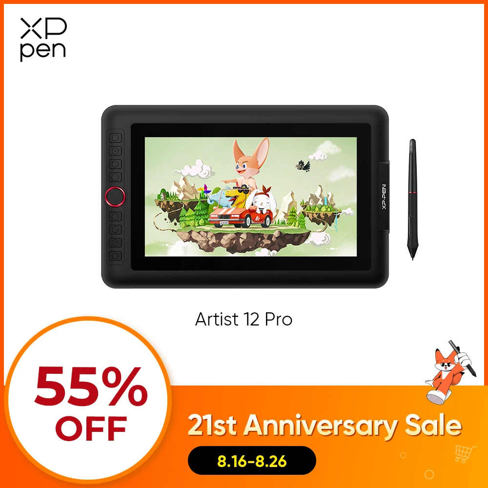 XPPen Artist 12 Pro 11,6 Zoll Stift-Display Grafik-Digital-Zeichentablett Monitor für Animation Kunst 3D-Modellierung Online-Bildung