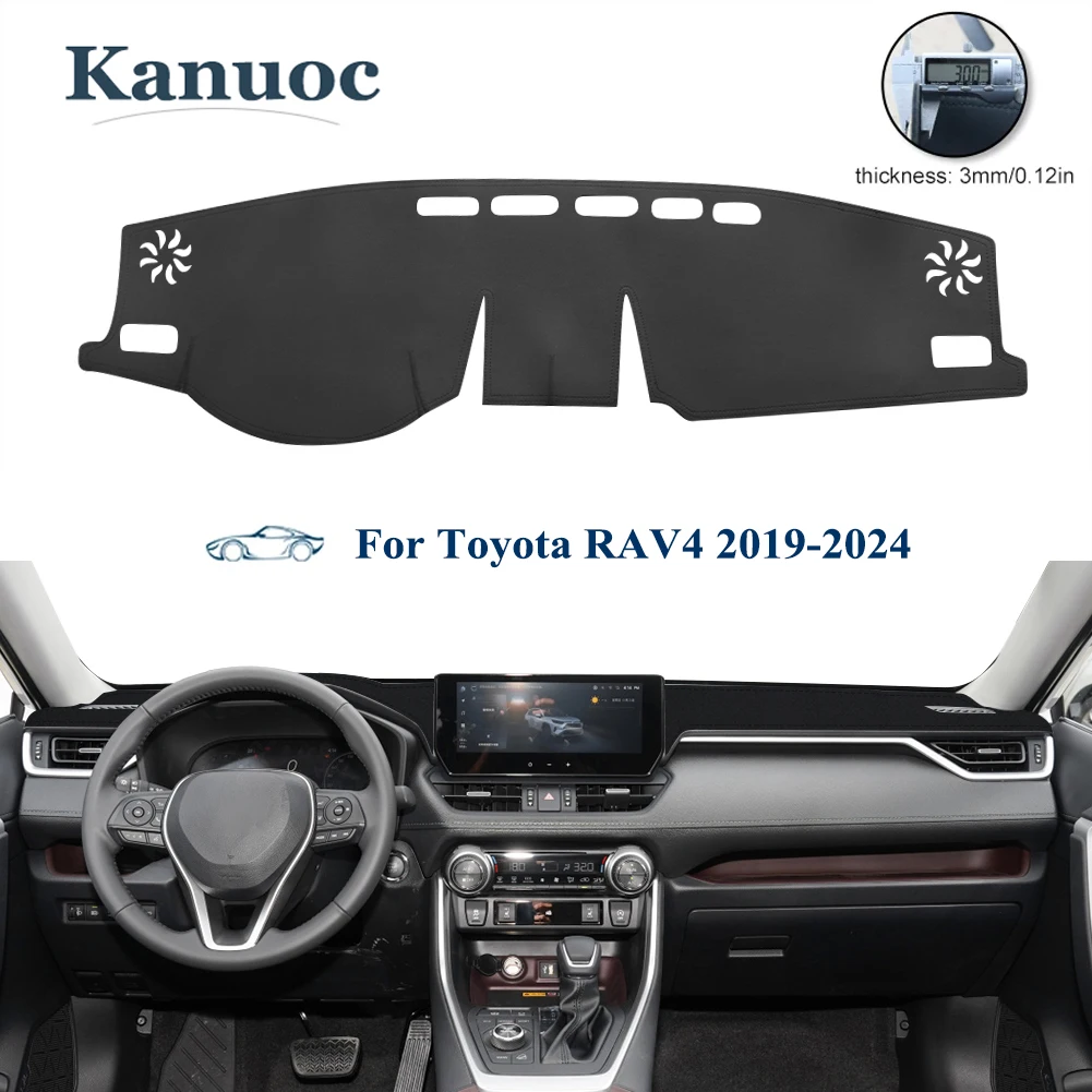 

LHD 1Pcs For Toyota RAV4 2019 2020 2021 2022 2023 2024 Leather Car Dashmat Dashboard Cover Pad Auto Sunshade Mat Accessories