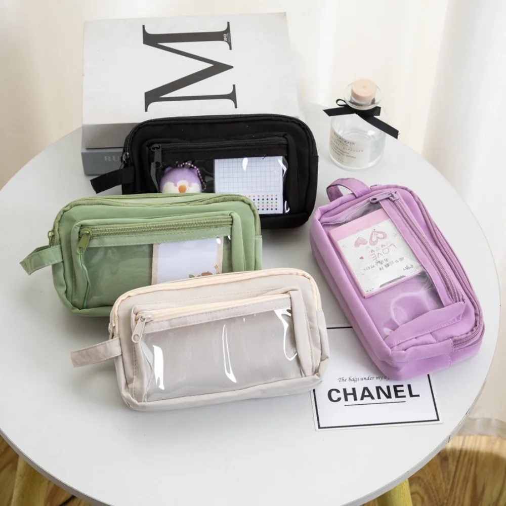 

Эстетический пенал большой емкости, школьный чехол, держатель для ручек, стационарная сумка для хранения ручек, простая стильная косметичка