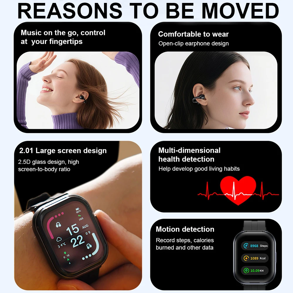 D9 2 في 1 ساعة ذكية مع سماعات أذن ساعة ذكية TWS بلوتوث سماعة معدل ضربات القلب مراقبة ضغط الدم ساعة رياضية للياقة البدنية