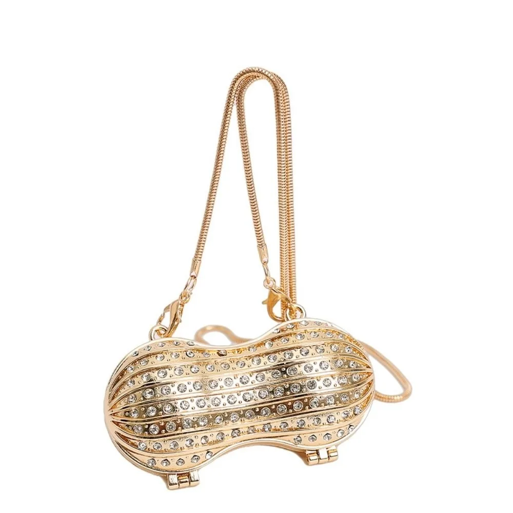 

Luxury Creative MIni Peanut Bag Lightweight Acrylic Crystal Peanut Sling Bag Alloy Magnetic Snap Cross Body Bag Party
