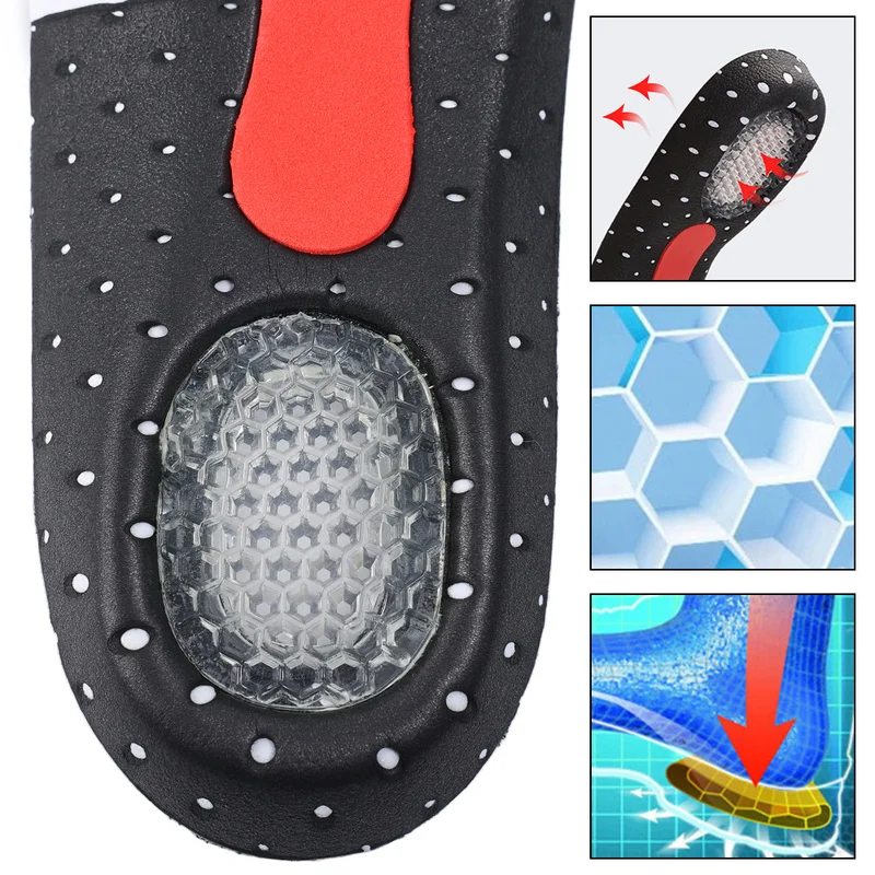 Unisex Silicone Sport Insoles Orthotic Arch Support Sport Shoe Pad Running Gel Insoles Insert Cushion for Walking,Running Hiking