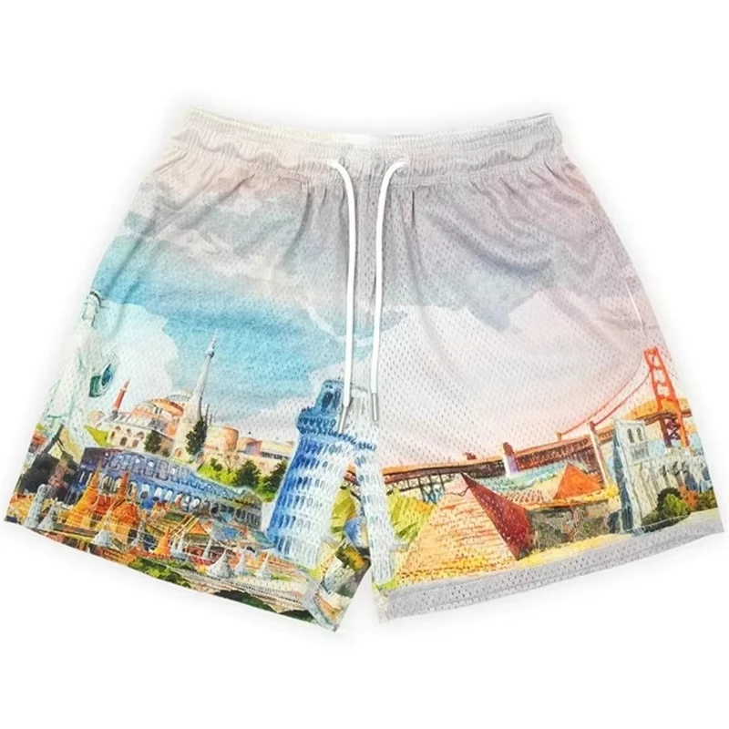 2026 Sommer Neue Schnelltrocknende Shorts mit Tierprint aus Polyesterfaser Gerades Bein Schnell Trocknend Fünf Zoll Länge Hip-Hop-Stil Kurze Hose – Detail 8