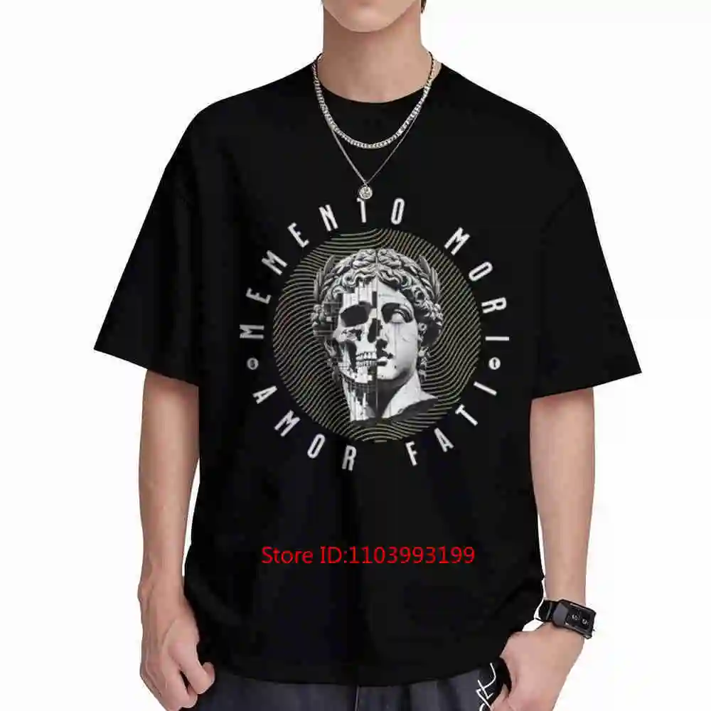 Memento Mori Amor Fati Skull Stoicism Quote Short Sleeve Tee 100% Cotton T-Shirt