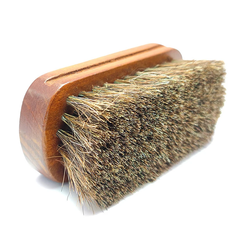 Useful Wood Handle Shoe Brush Shoe Polish Brush Soft Pig Bristles Brush Cleaner Shoe Cleaning Brush For Car and Shoe Accessories