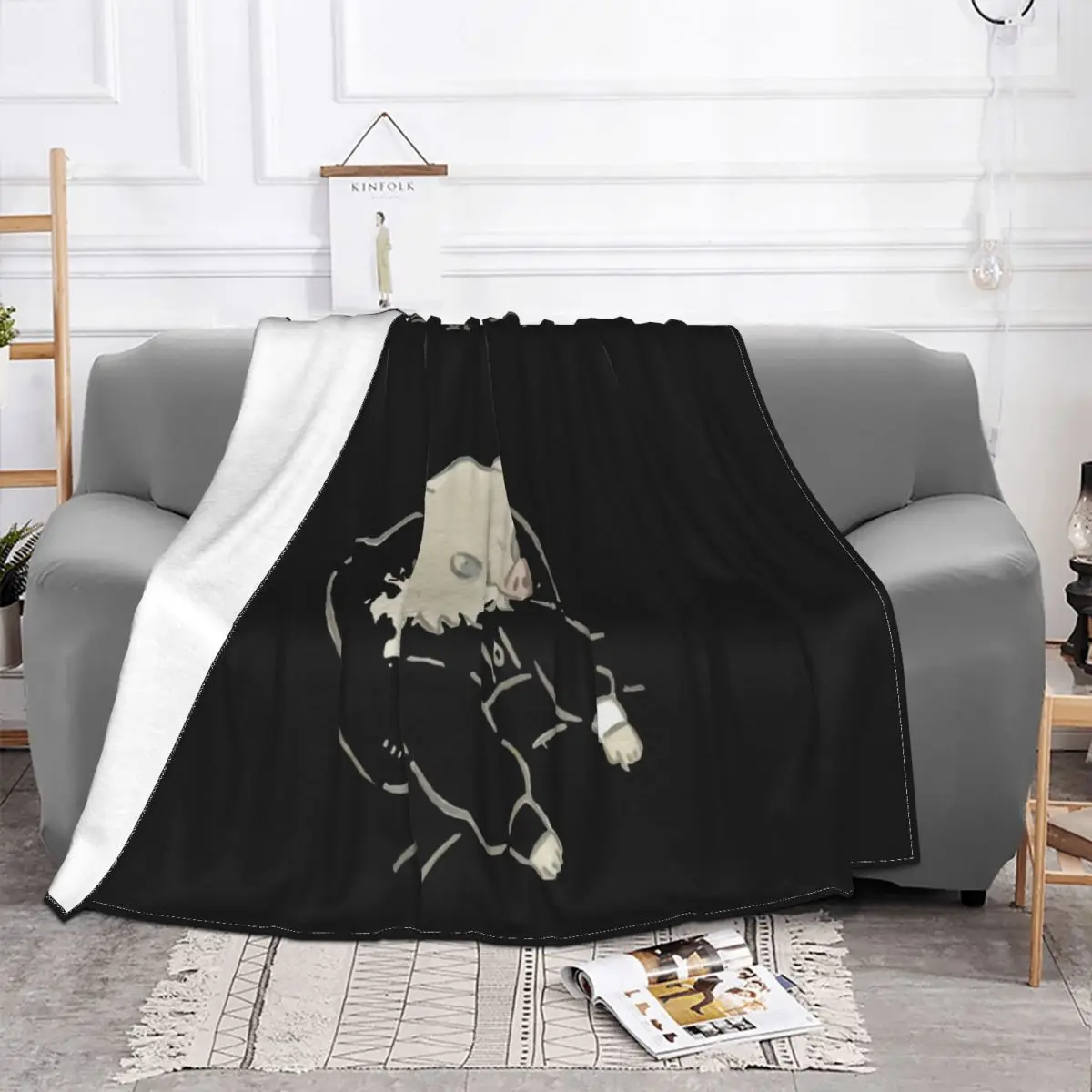 Demon Slayer Inosuke Tucked Discount Personality Creative Normal New Arrival Hot Sale Dj Family Personality Throw Blanket