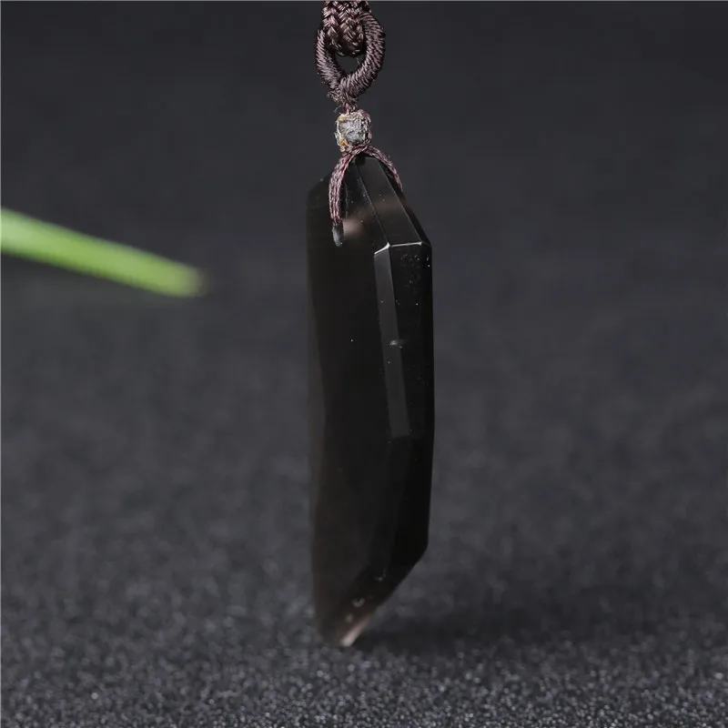 Natural Ice Gold Color Obsidian Wolf Tooth Pendant Necklace For Women And Men Sweater Rope Amulets Talismans Jewelry