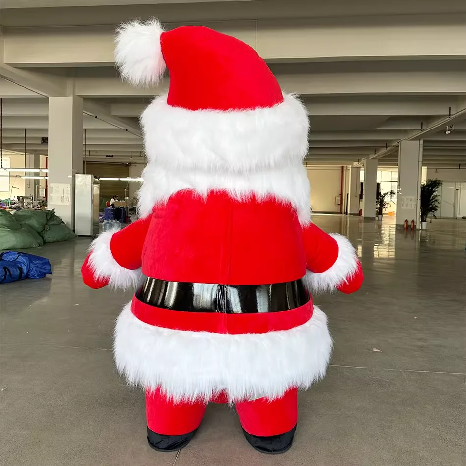نفخ سانتا كلوز زي التميمة الكبار شخصية كرتونية الزي عيد الميلاد دعوى هدية عيد ميلاد أحداث الحفلات لا بطارية #3