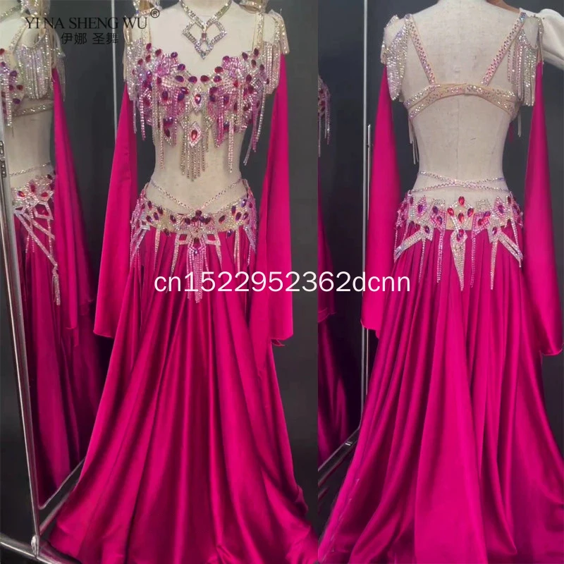 Belly Dance Set Women High End Customized Luxury AB Stones Performance Costume Oriental Dance Competition Outfit