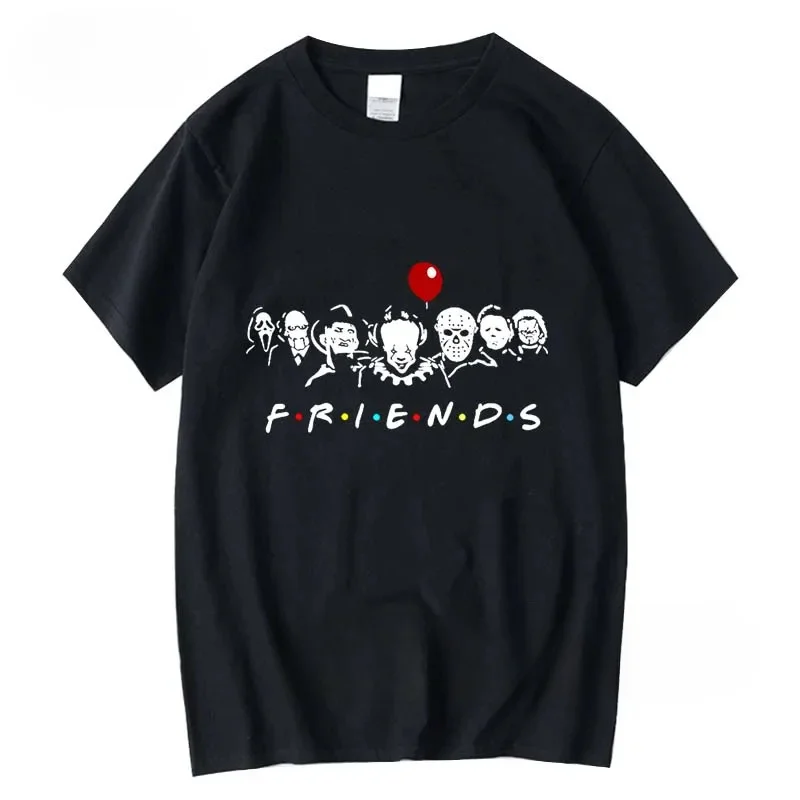 Funny Friends Letter Printing T-Shirt Summer Men Women Cotton Tops Tees Male Causal Clothing Fashion Short Sleeve Y2K Streetwear