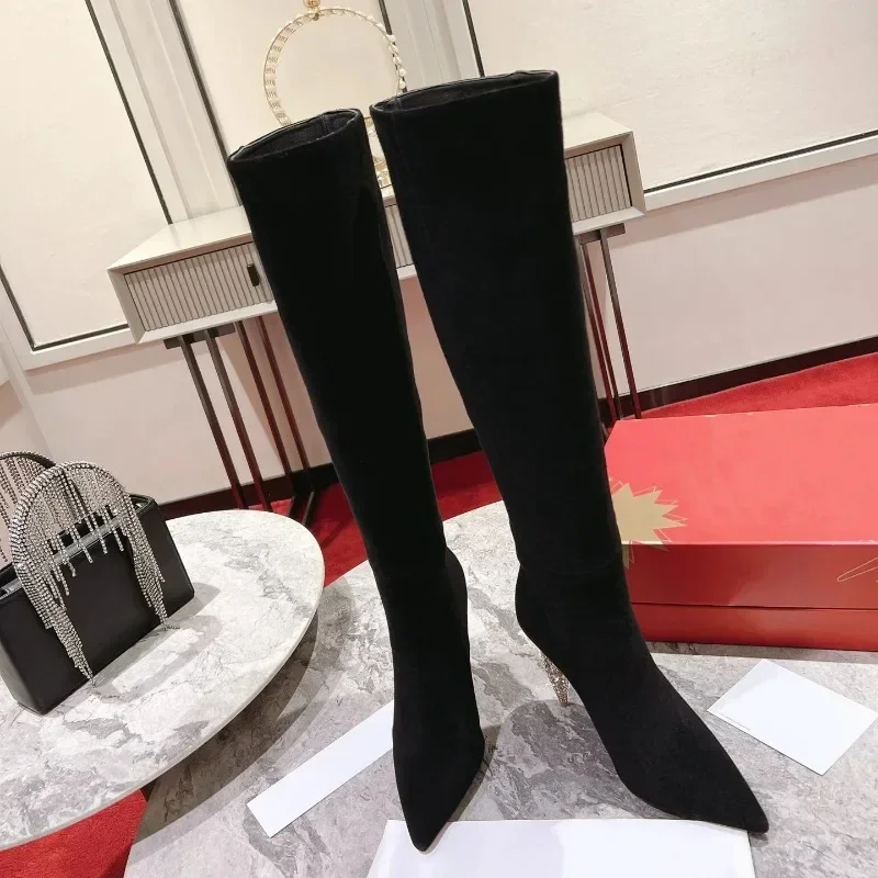 Top Quality Red Soled Women High Heel Boots Luxury Fashion Women Over Knee Boots Classic Style Designer High Top Boots 2038HJ