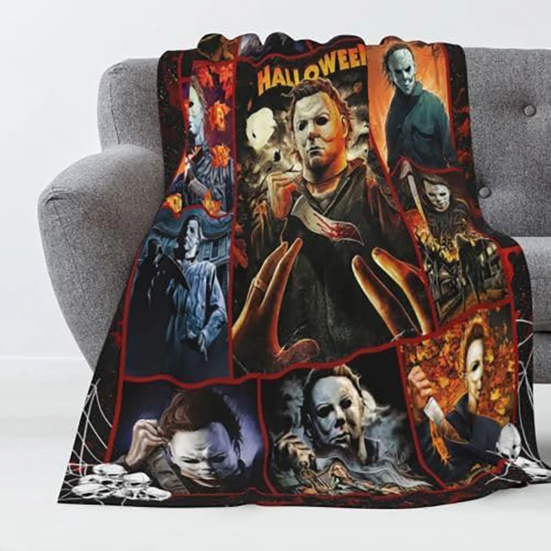 Terrifying scenes of Halloween blankets, super soft and warm blankets, beds, sofas, living rooms, soft and warm