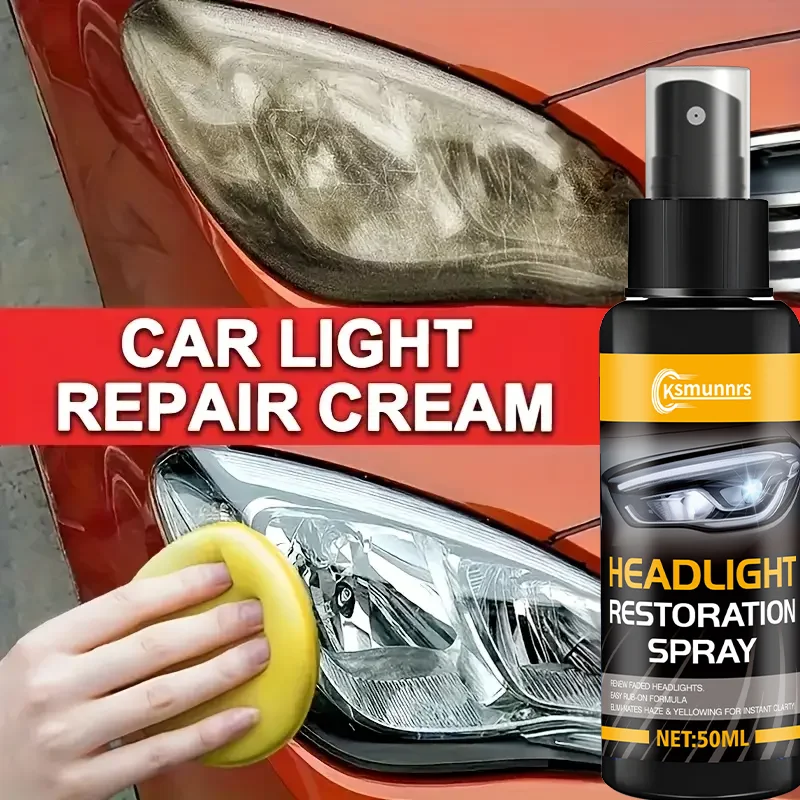 رذاذ ترميم المصباح: لا حاجة إلى صنفرة، يصلح العدسات الغائمة على الفور، ويعيد اللمعان مع طلاء واقي متين