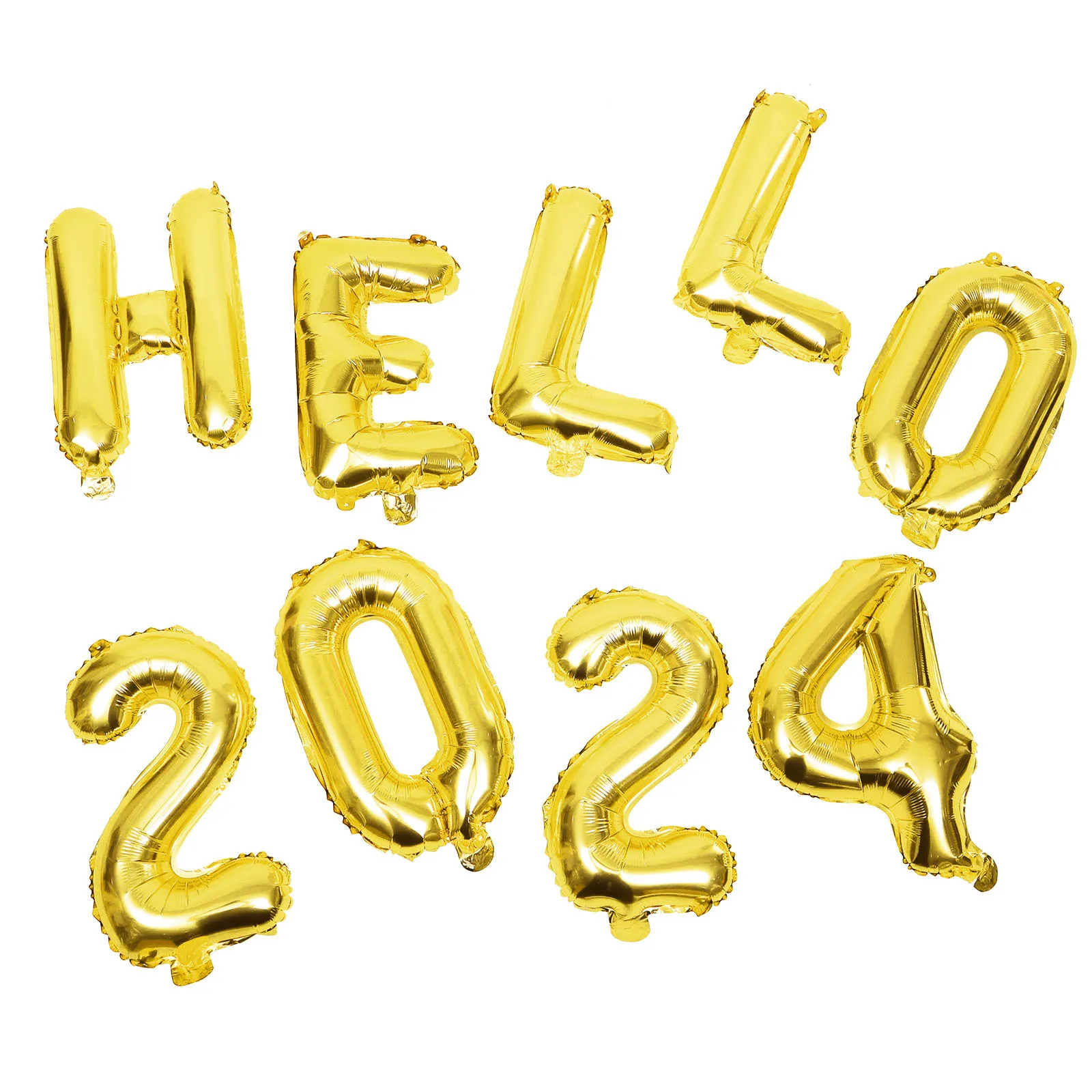 

1Set New Year Balloons 2024 Party Decorations Foil Balloons Wall Door Table Decor Not Easy to Burst New Year Decors