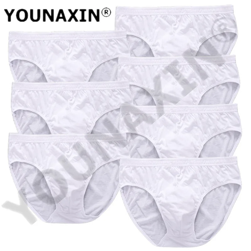 7 Pieces Men Big Size White Underwear Cotton Panties Shorts Underpants Undies Briefs Wedding Gifts L XL 2XL 3XL 4XL 5XL 6XL 7XL