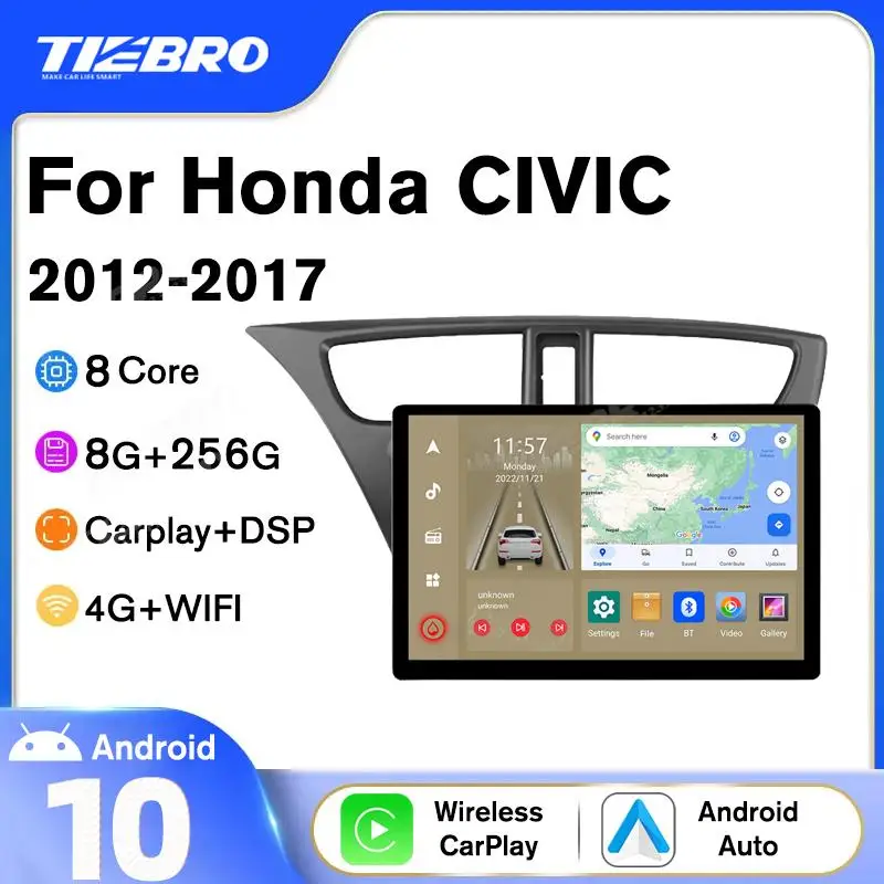 

Tiebro 13inch 1920*1200P Android10 Car Radio For Honda CIVIC Hatchback LHD 2012-2017 Car Station AudioMultimedia Player Carplay