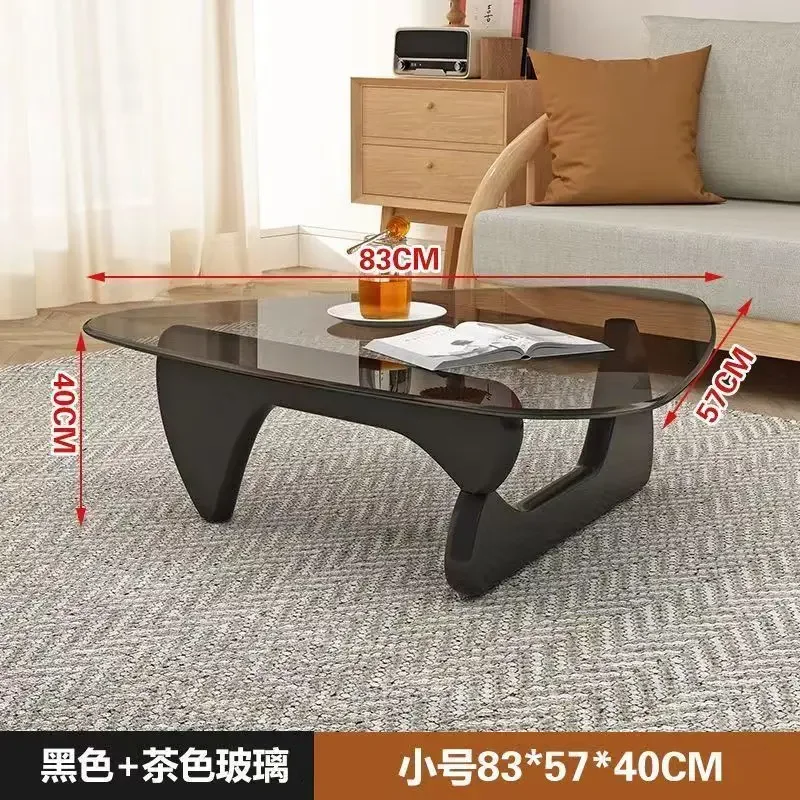 

Tempered Glass Nordic Tea Table Small Living Room Furniture Household Solid Wood Minimalist Modern Simple Circular Coffee Tables