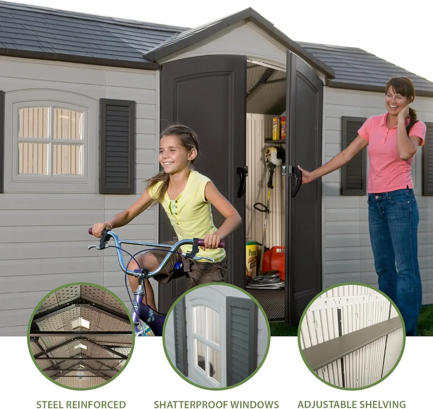 Durable 6446 Outdoor Storage Shed, 8 x 15 Foot, Desert Sand image 4