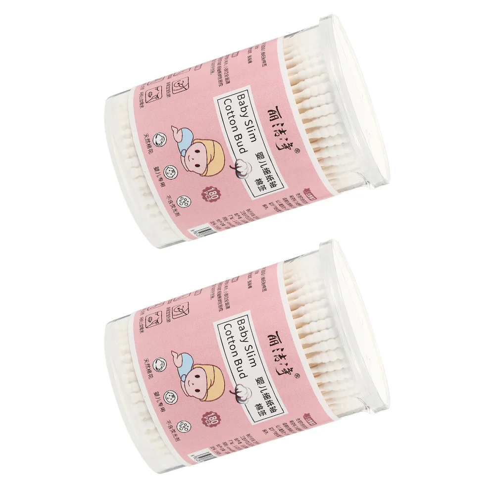 2 Boxes Baby Brush Cotton Swab Swaps for Home Multifunction Care Buds Swabs Nose