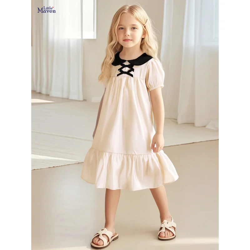 

2025Girls' Summer New Cute Cotton Short Sleeve High-End Princess Dress