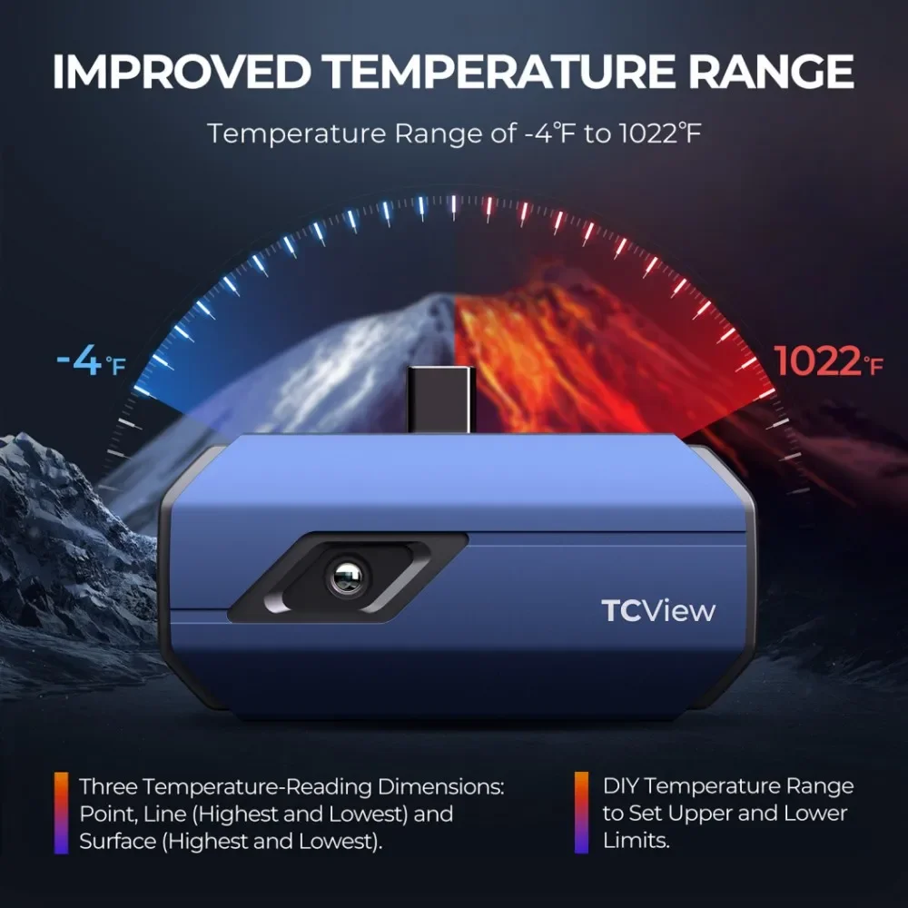 TOPDON AU EU UK DE Paesi Bassi Stock TC001 Termografia Misurazione Termocamera Telefono Android IR Mini Termocamera a infrarossi