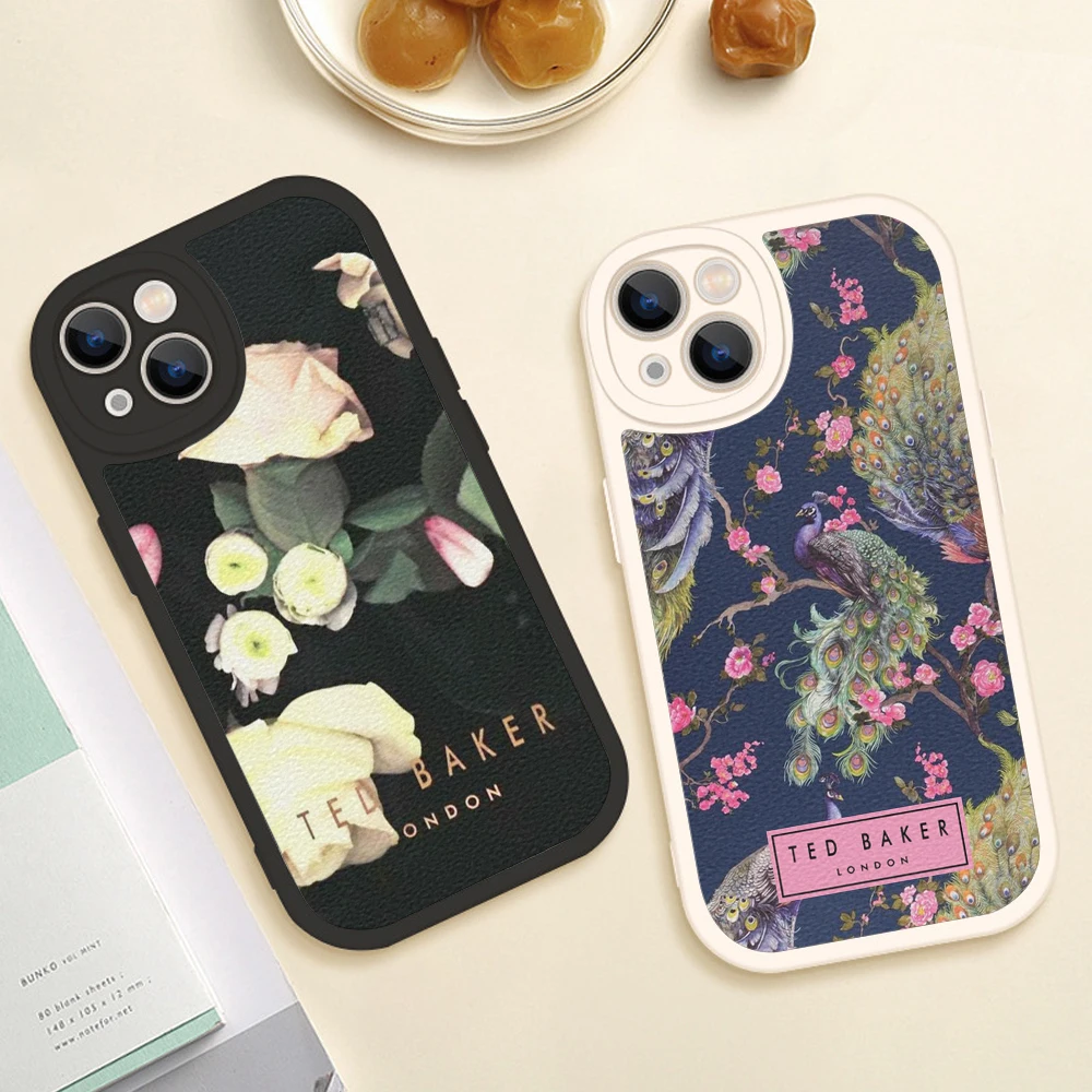 Iphone 15 ultra Fashion Brand Flower Phone Case for Iphone 13 12 11 14 Pro MAX MiNi Ted Design-Bakers Lambskin Protective Covers