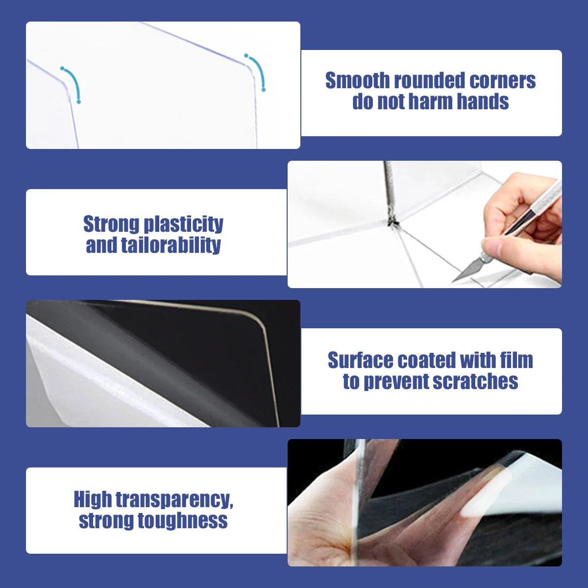 8Pcs Clear Under Couch Blocker L-Shape Pet Barrier Blocker PVC Transparent Waterproof Toy Blocker for Furniture Bed Sofa