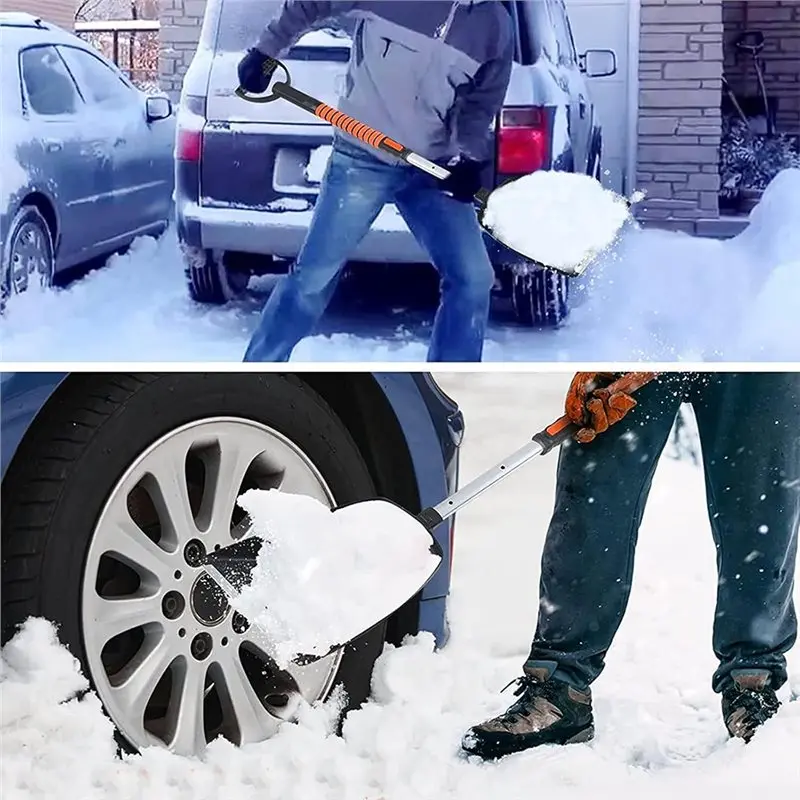 Superior-Multi-Functional Detachable Snow Scraper, Retractable Snow Brush, And Ice Scraper& Brush Kit Shovel