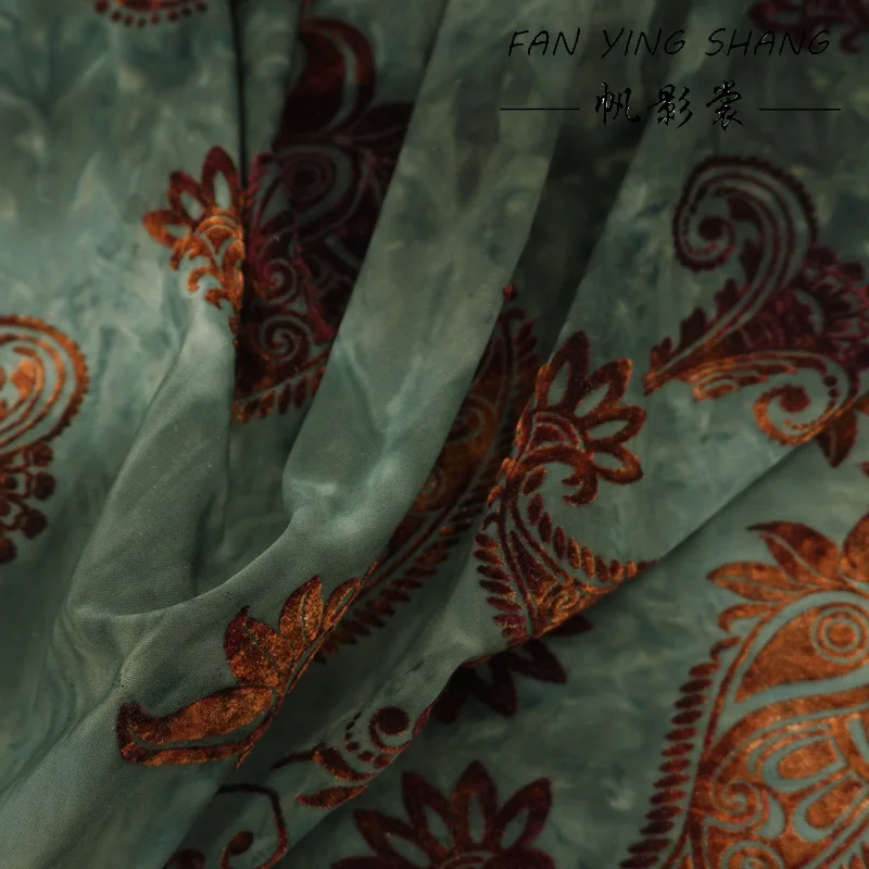 

Эластичная атласная ткань кешью цвета зеленого цвета 2025 года для Cheongsam Telas Para Costura Tissus Couture ткань, ткань для шитья Tecido