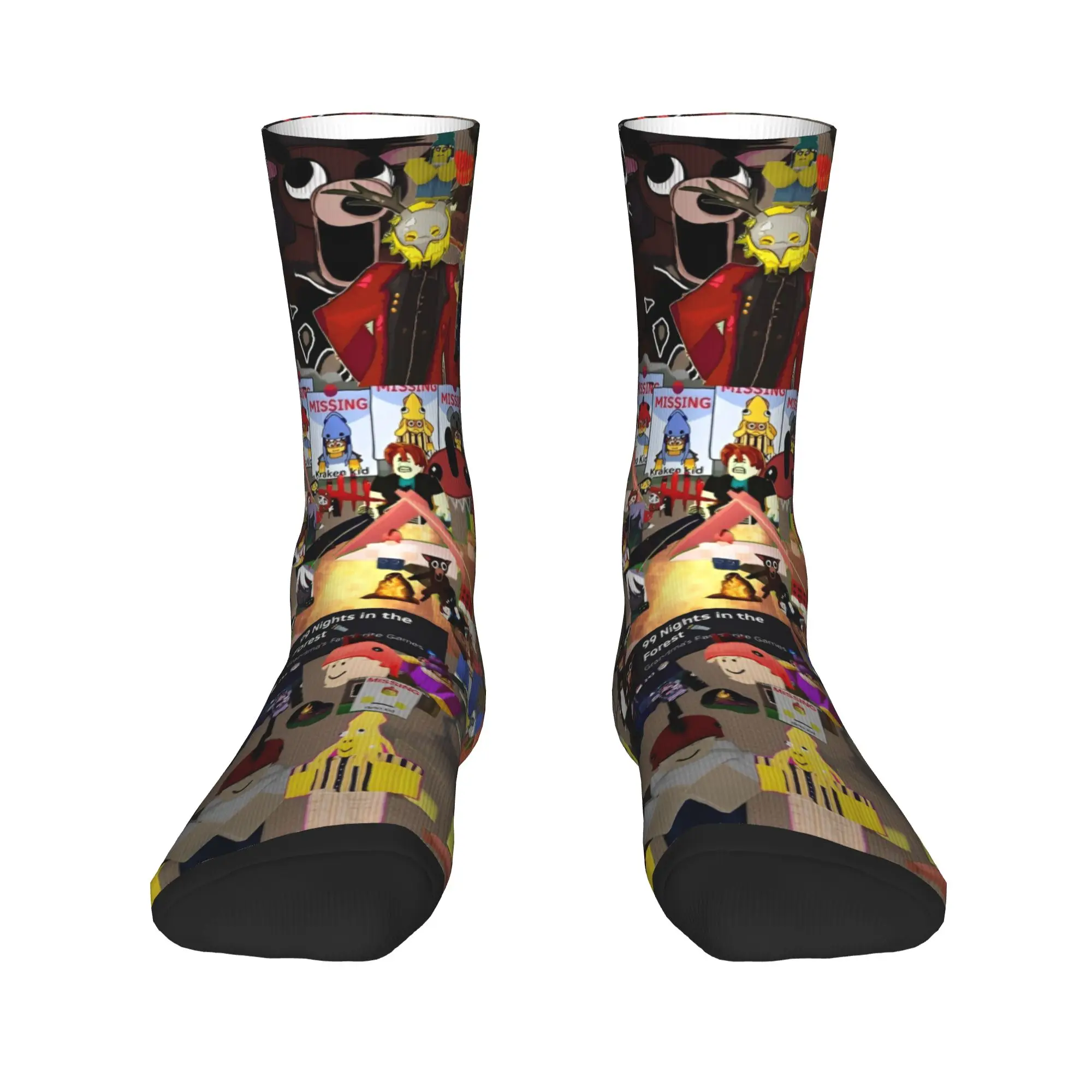 99 ليالًا في لعبة الغابة جوارب غير قابلة للانزلاق للرجال جوارب تزلج ناعمة جوارب شتوية جرافيك حديثة