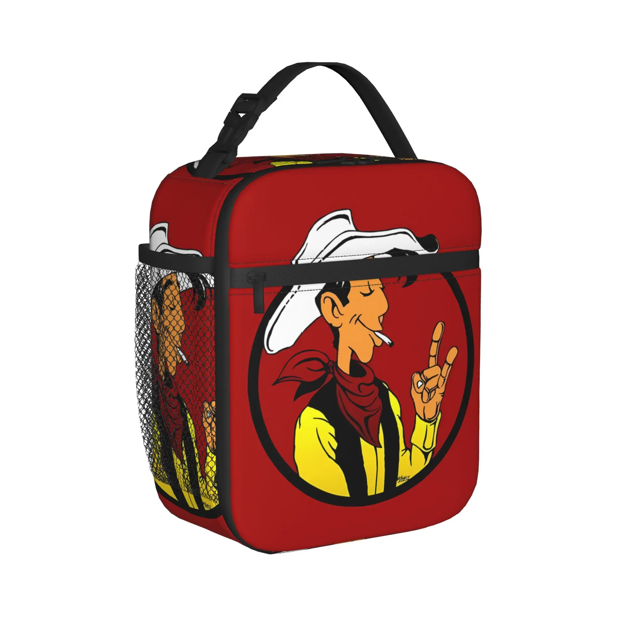 Lucky Luke Cartoon Comics Lunch Bag Lunch Box Office Convenient Thermal Tote Handbags For Adult Waterproof Designer Cooler Bag