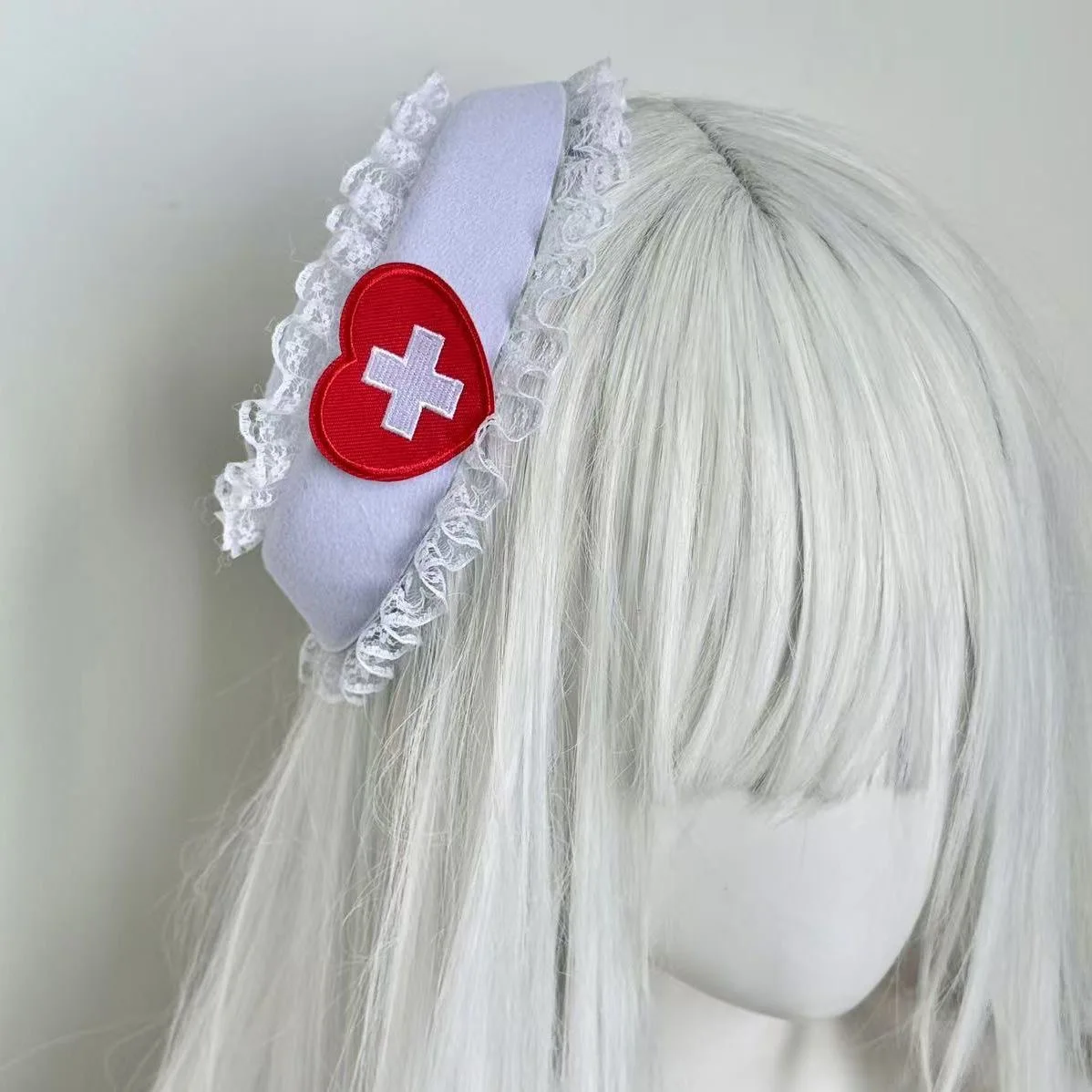 Original Lace-trimmed Cross-shaped Heart Top Hat Hairpin Y2K Sweet Cool Lolita Headwear Hair Accessory 3
