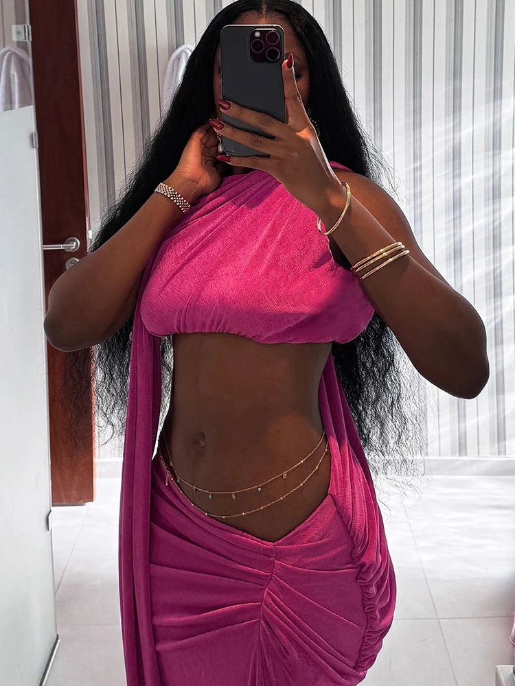 غريب سنور الصيف الشريط 2 قطعة مجموعة المرأة Ruched مثير أنيقة تانك القمم رقيقة المرقعة تنورة حفلة عيد ميلاد مطابقة كلوبوير